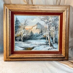 Vintage Mountainous Landscape Painting